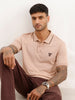 Slim Fit Tipping Collar Polo T-Shirt | Light Brown
