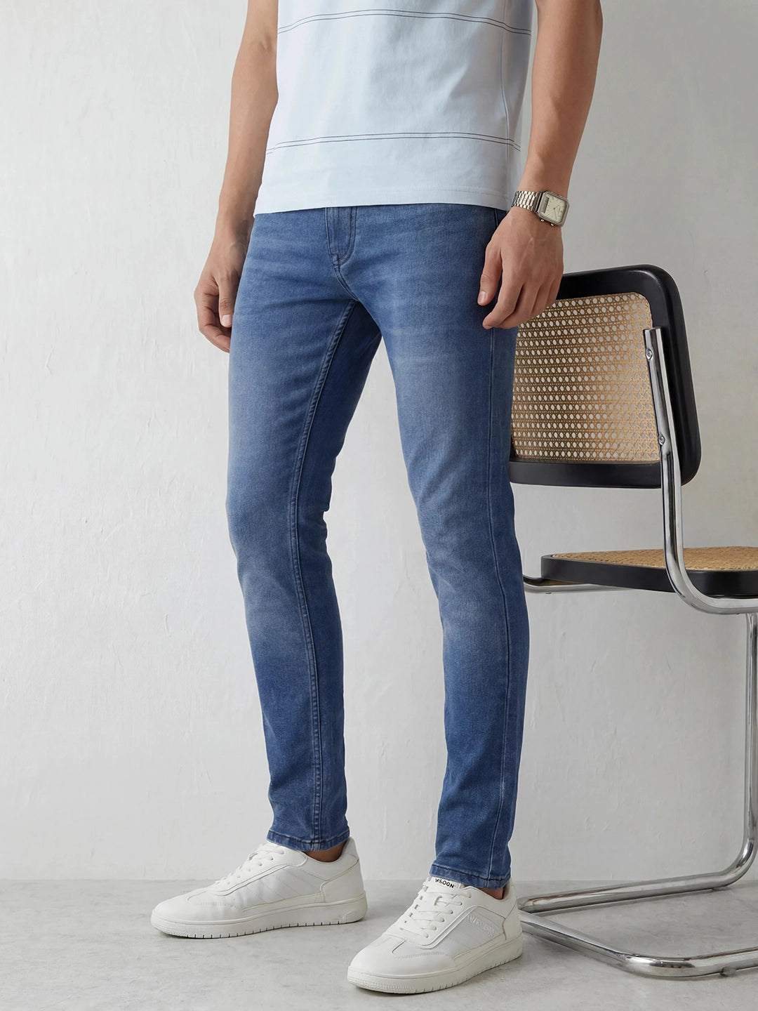 Faded Slim Fit Denim Jeans | Light Blue