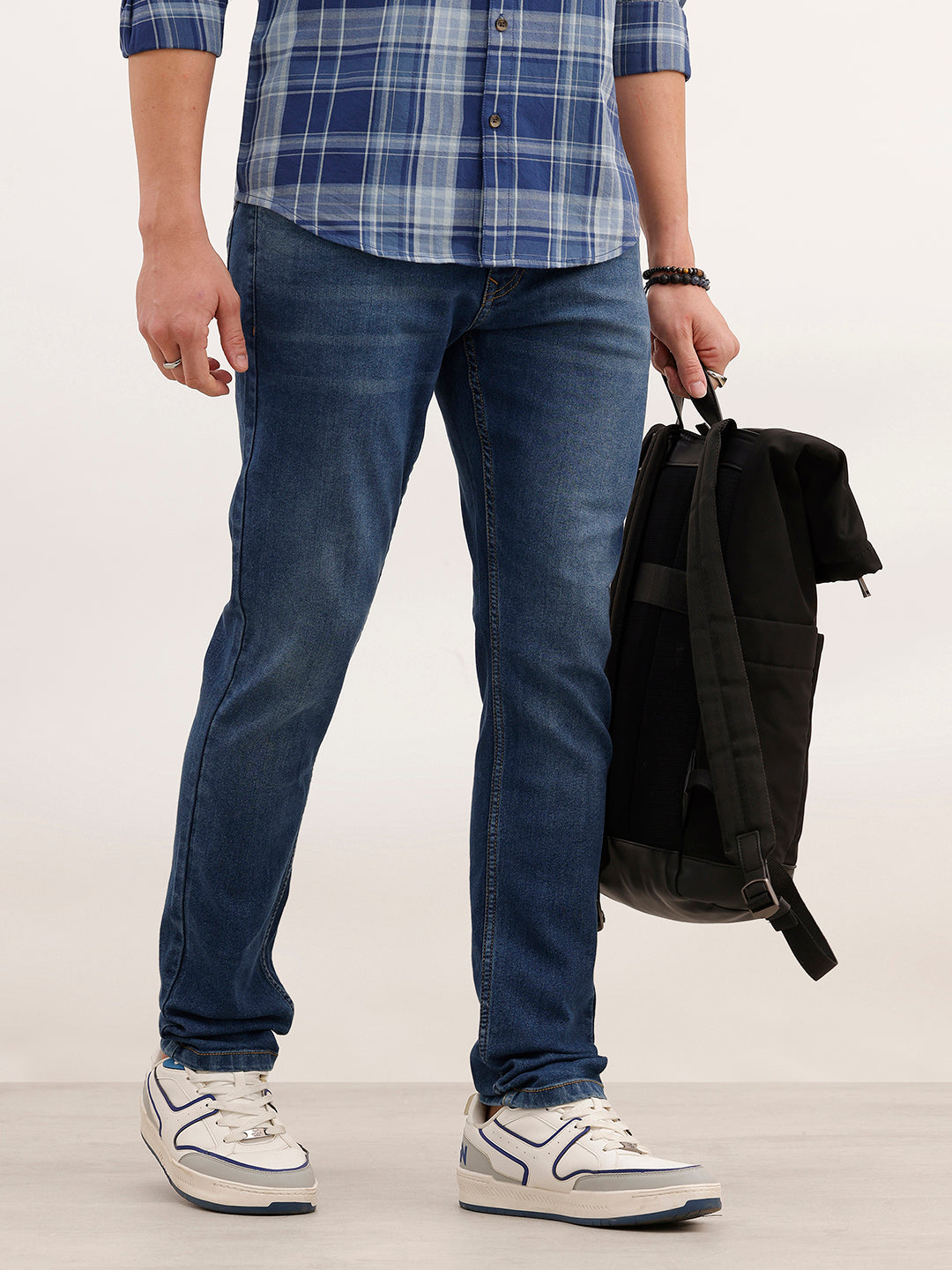 Faded Slim Fit Denim Jeans | Dark Blue