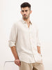 Slim Fit Striped Full Sleeved Shirt | Beige
