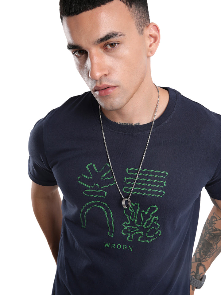 Wrogn Stitch Printed T-Shirt