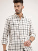 Regular Fit Textured Checkered Shirt | Off White