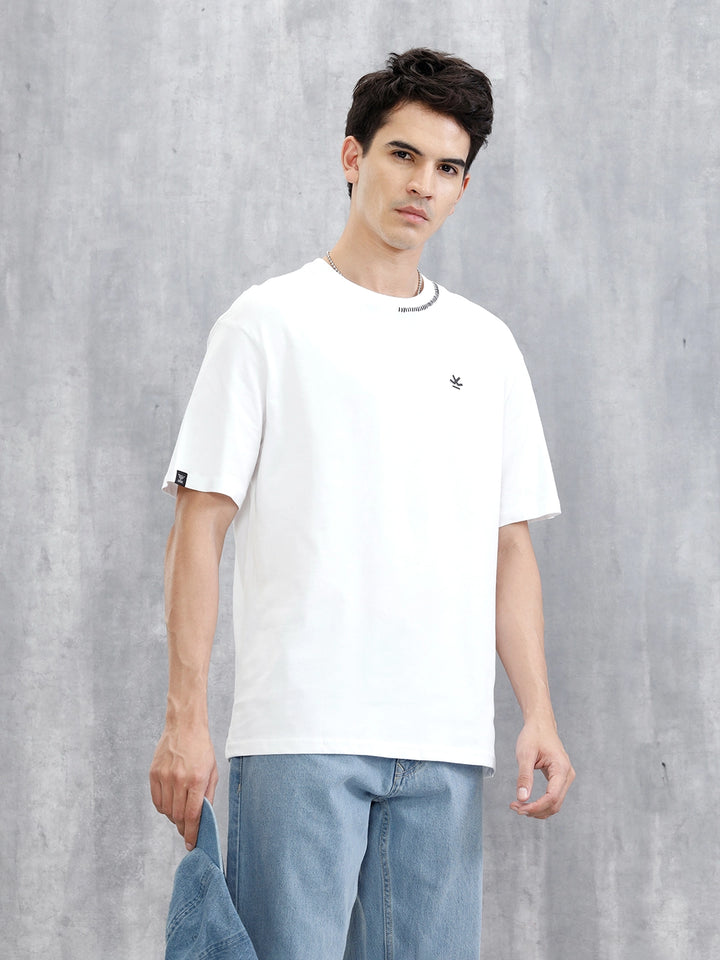 Thread Detailed Oversized T-Shirt | White
