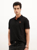 Solid Slim Fit Tipping Detail Polo T-Shirt | Black