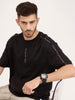 Oversized Fit Placement Printed T-Shirt | Black