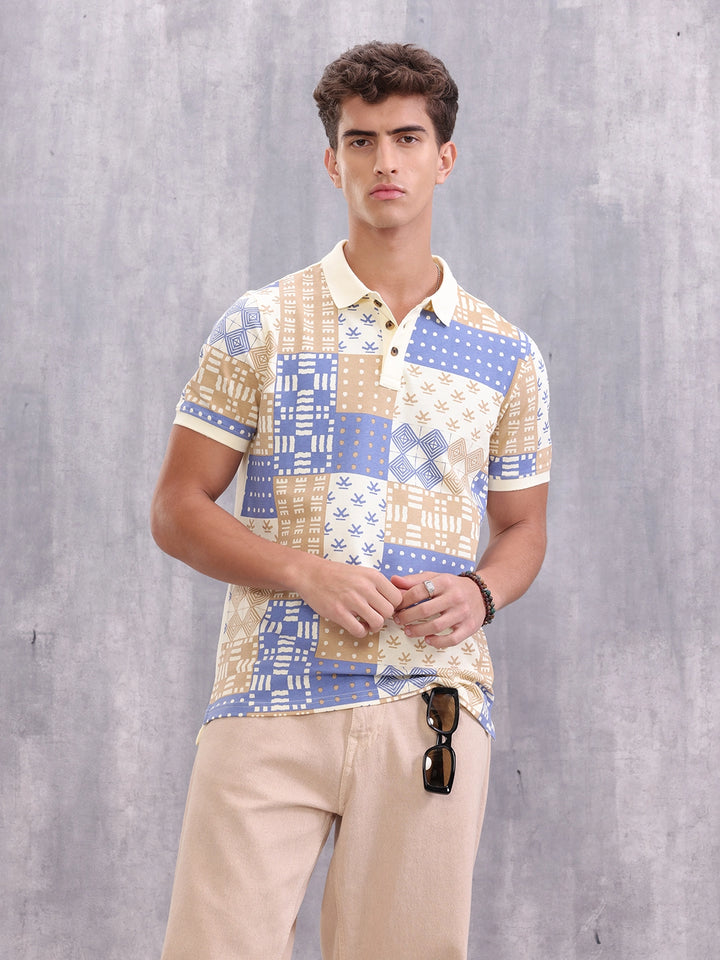 Classic AOP Polo T-Shirt | Yellow