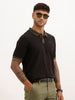 Slim Fit Contrast Sleeve Polo T-Shirt | Black
