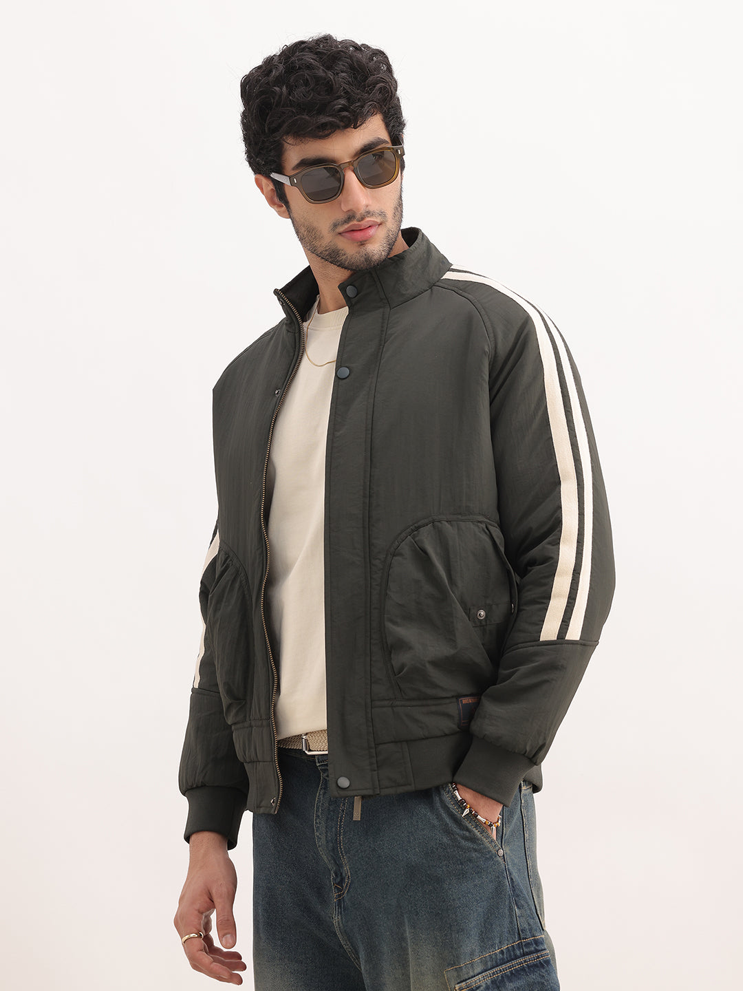 Clasic Comfort Fit Side Stripe Jacket | Olive
