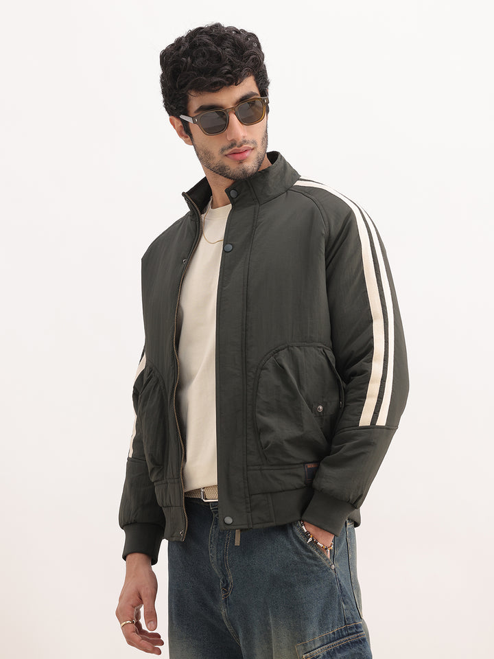 Clasic Comfort Fit Side Stripe Jacket | Olive
