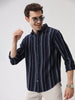 Striped Open Dobby Indigo Shirt