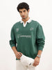 Classic Oversized Contrast Collar Sweatshirt | Green