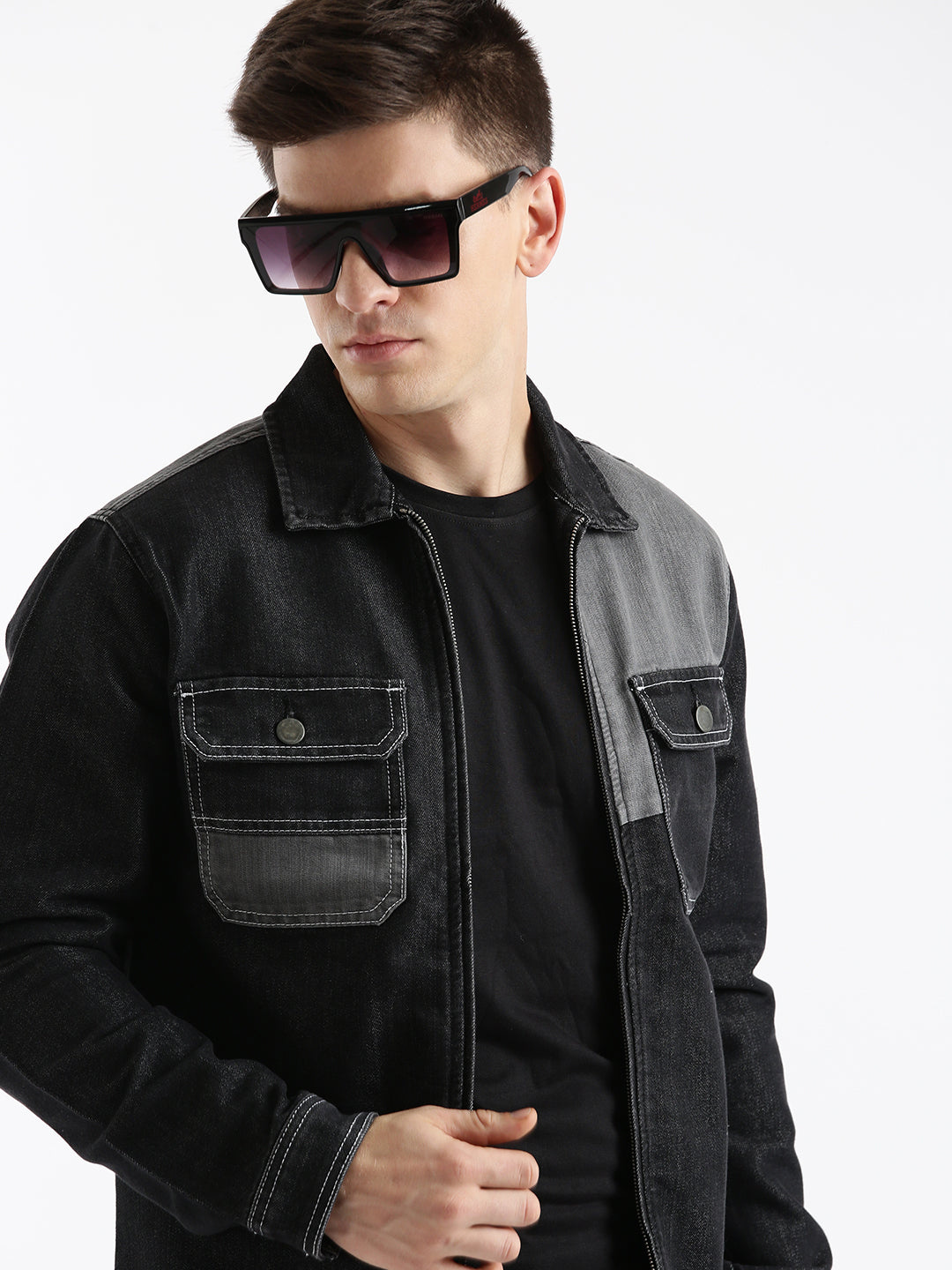 Solid Slim Fit Technical Jacket