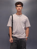 Placement Printed Oversized T-Shirt | Grey