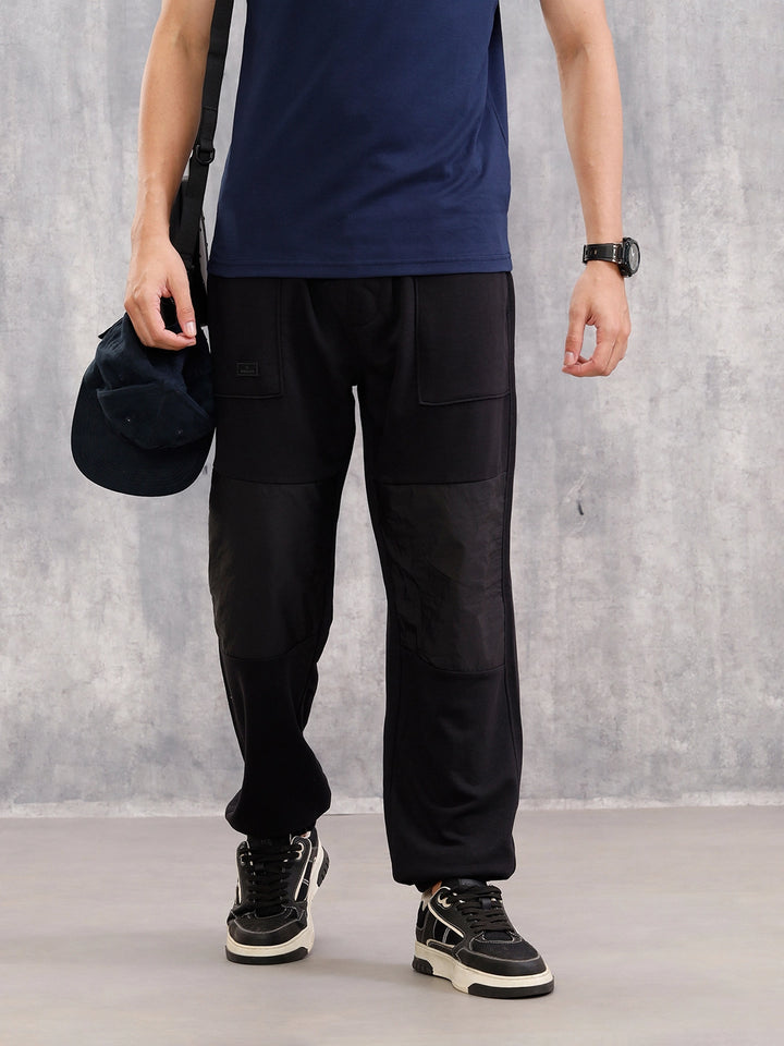 Tonal Colourblock Comfort Fit Jogger | Black