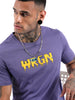 Wrogn Pixel Printed Purple T-Shirt