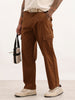 Solid Straight Fit Cargo Trousers | Brown | WVTR4005F