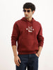 Classic Foil Printed Hooded Sweatshirt | Maroon