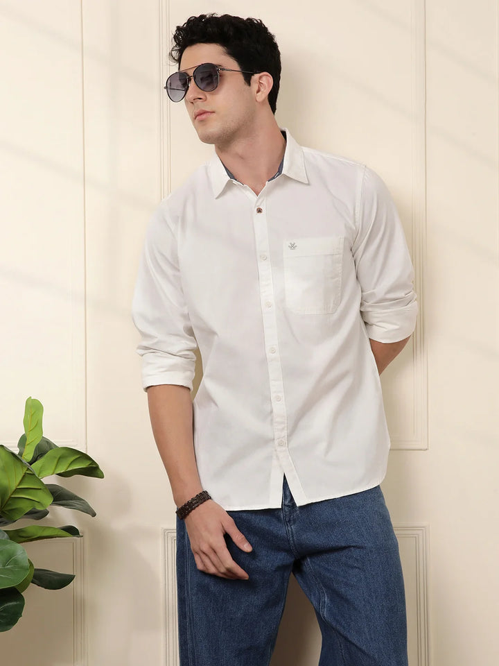 Solid Slim Fit Shirt | White