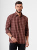 Brown Checked Cotton Shirt