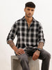 Regular Fit Full Sleeve Checkered Shirt | Black