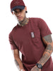 Raw Edged Maroon Slim Fit T-Shirt