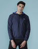 Solid Navy Hooded Active Jacket