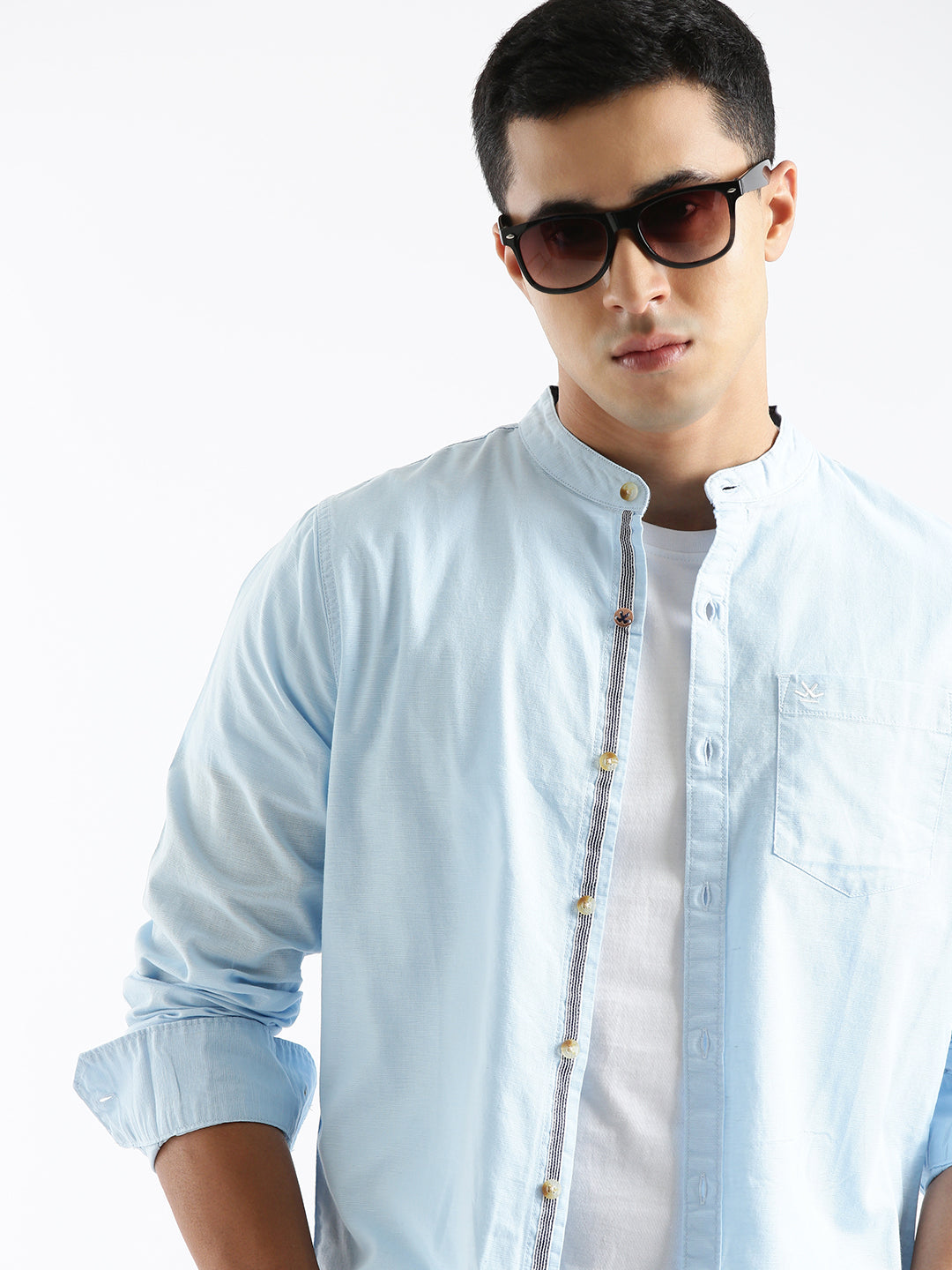 Classic Solid Blue Slim Fit Shirt