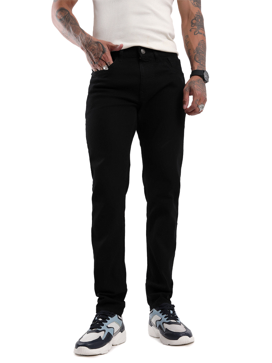 Urban Black Five Pocket Denim Jeans