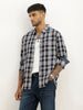 Classic Slim Fit Checkered Shirt | Navy Blue