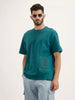 Oversized Fit Patch Detailed T-shirt | Green