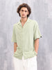 Textured Oversize Fit Resort Collar Shirt I Light Green