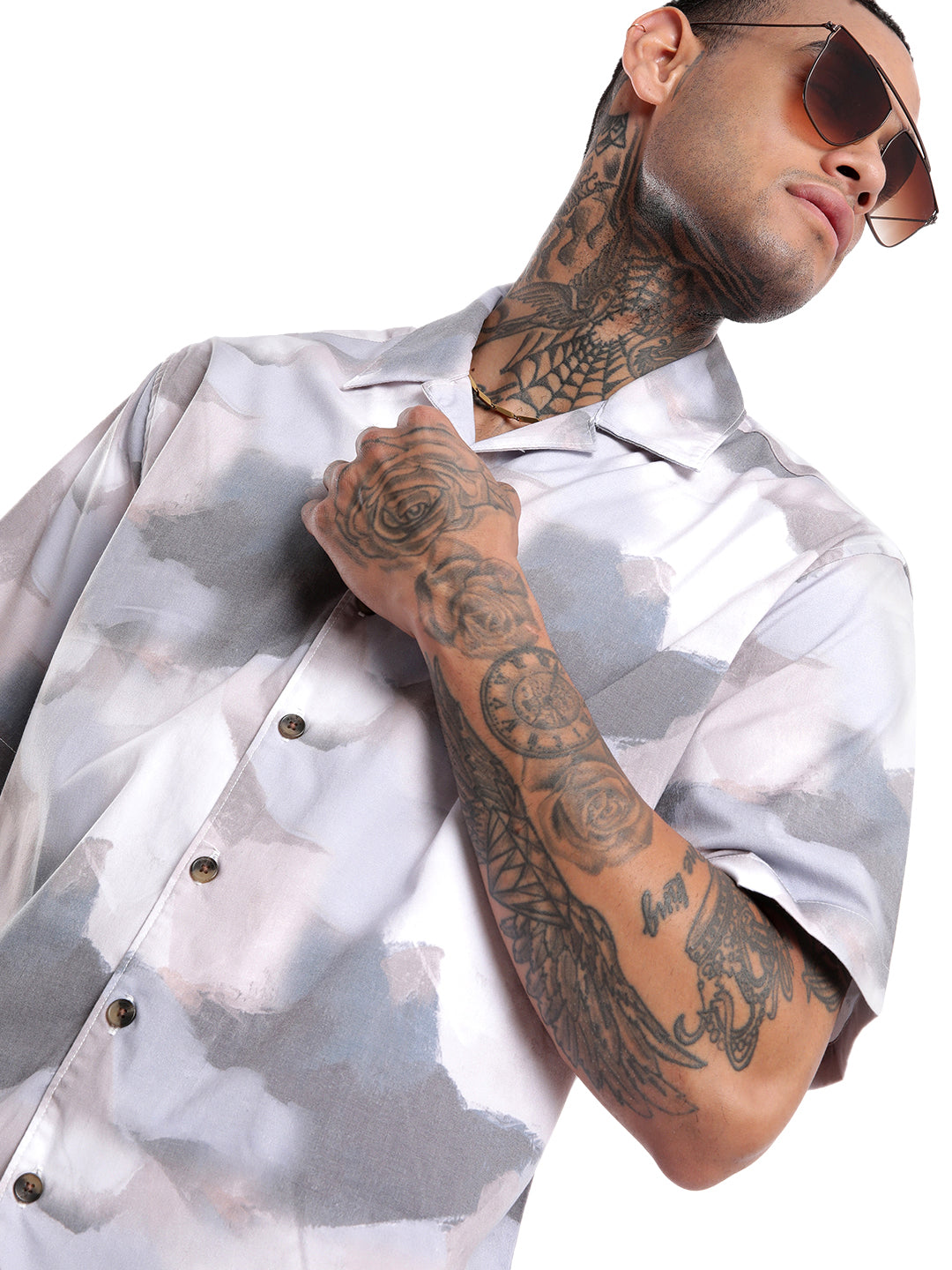 Cloudy Grey Comfort Fit AOP Shirt