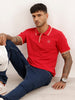 Classic Tipping Collar Polo T-Shirt | Red | WWTS245F