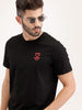 Slim Fit Placement Printed Tee | Black