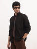 Solid Comfort Fit Zipper Jacket | Black