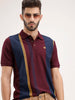 Slim Fit Pannel Printed Polo T-Shirt | Maroon