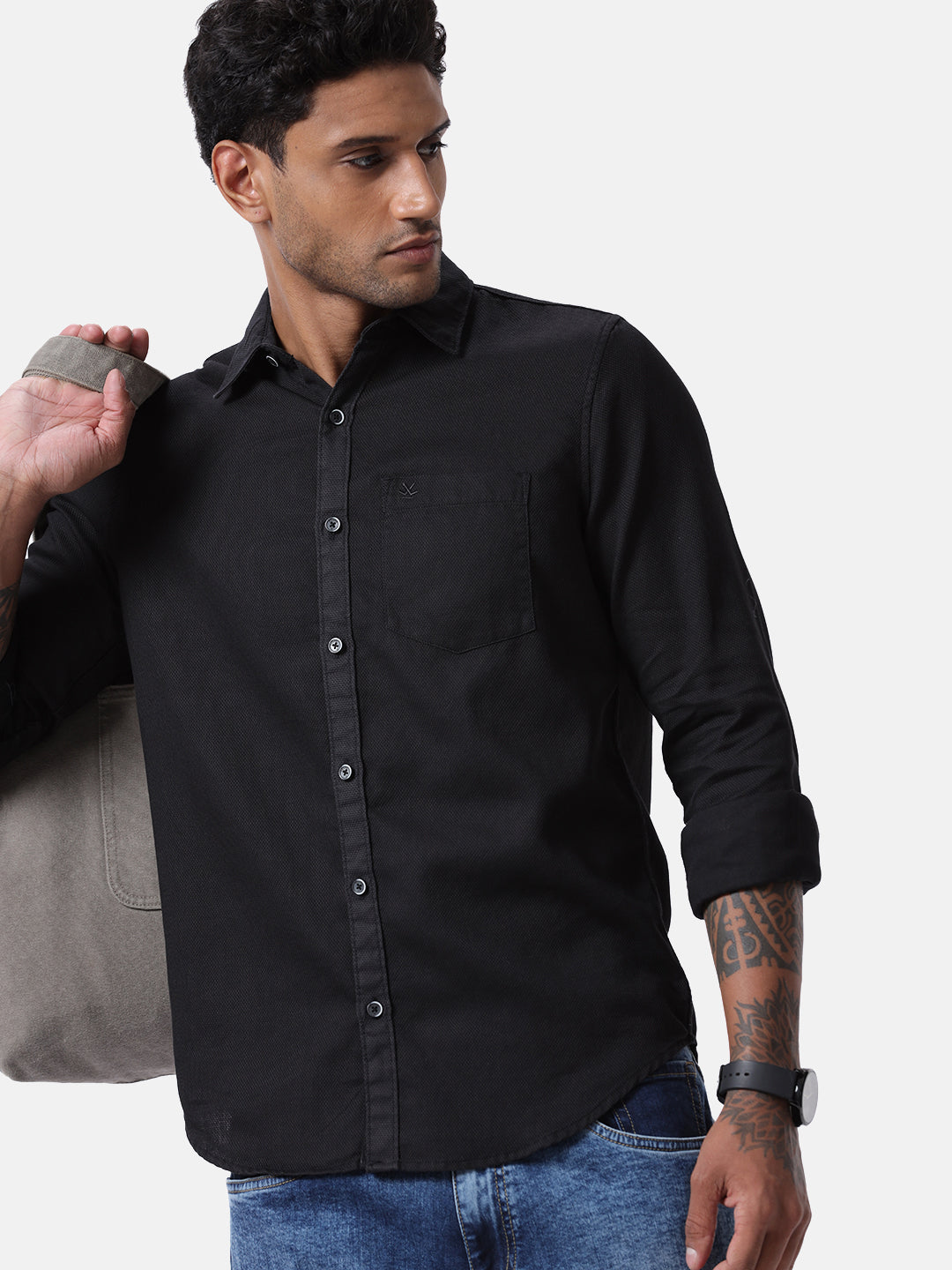 Fine Black Solid Shirt