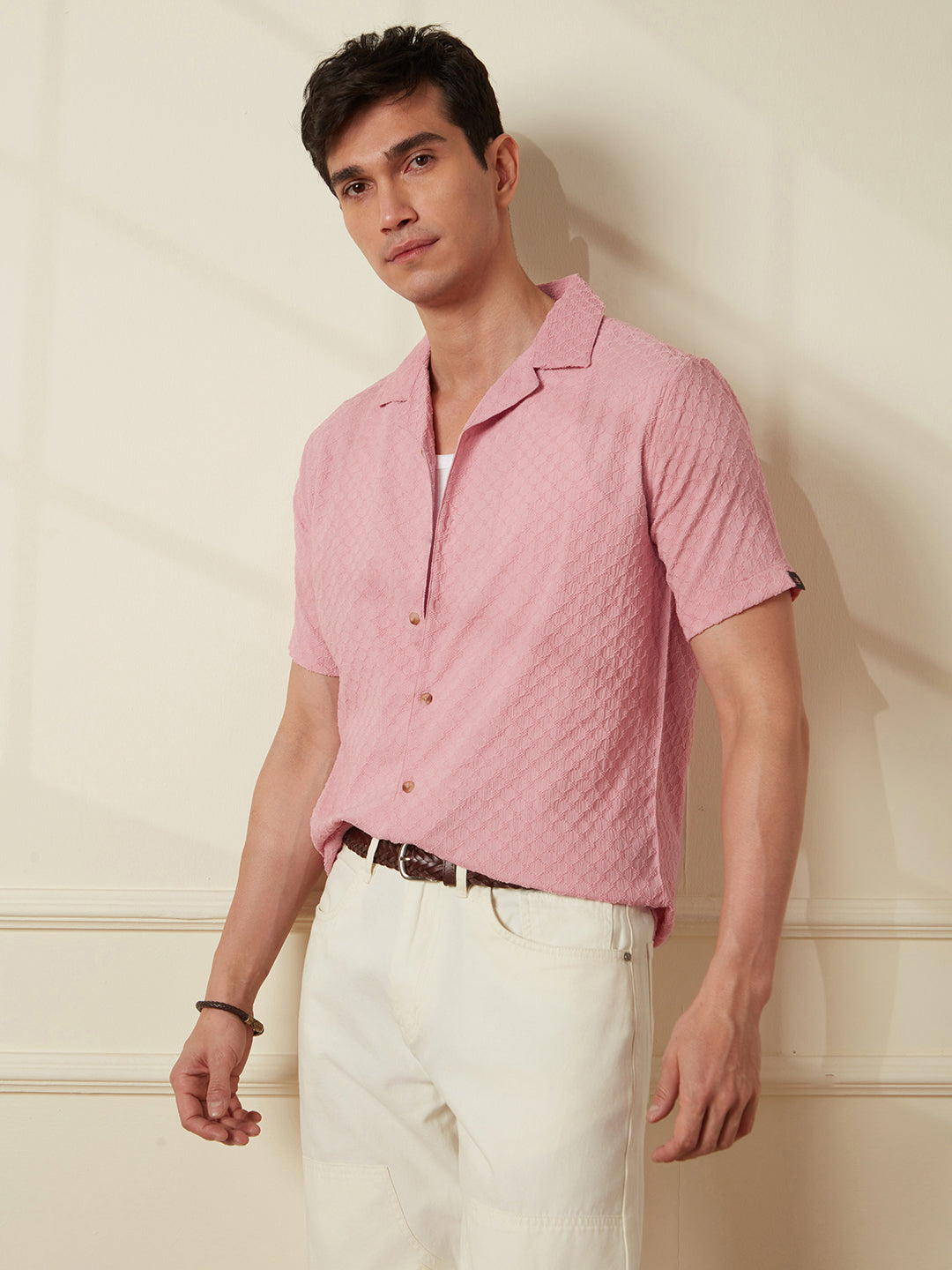 Classic Pink Resort Slim Fit Shirt