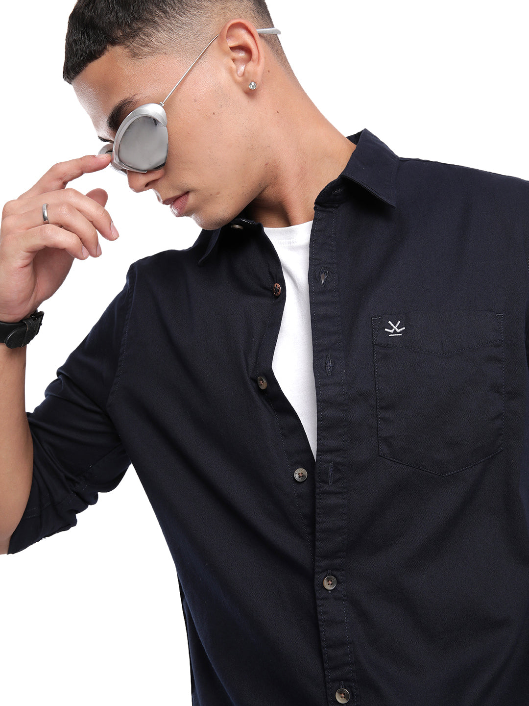 Navy Blue Smart Casual Shirt