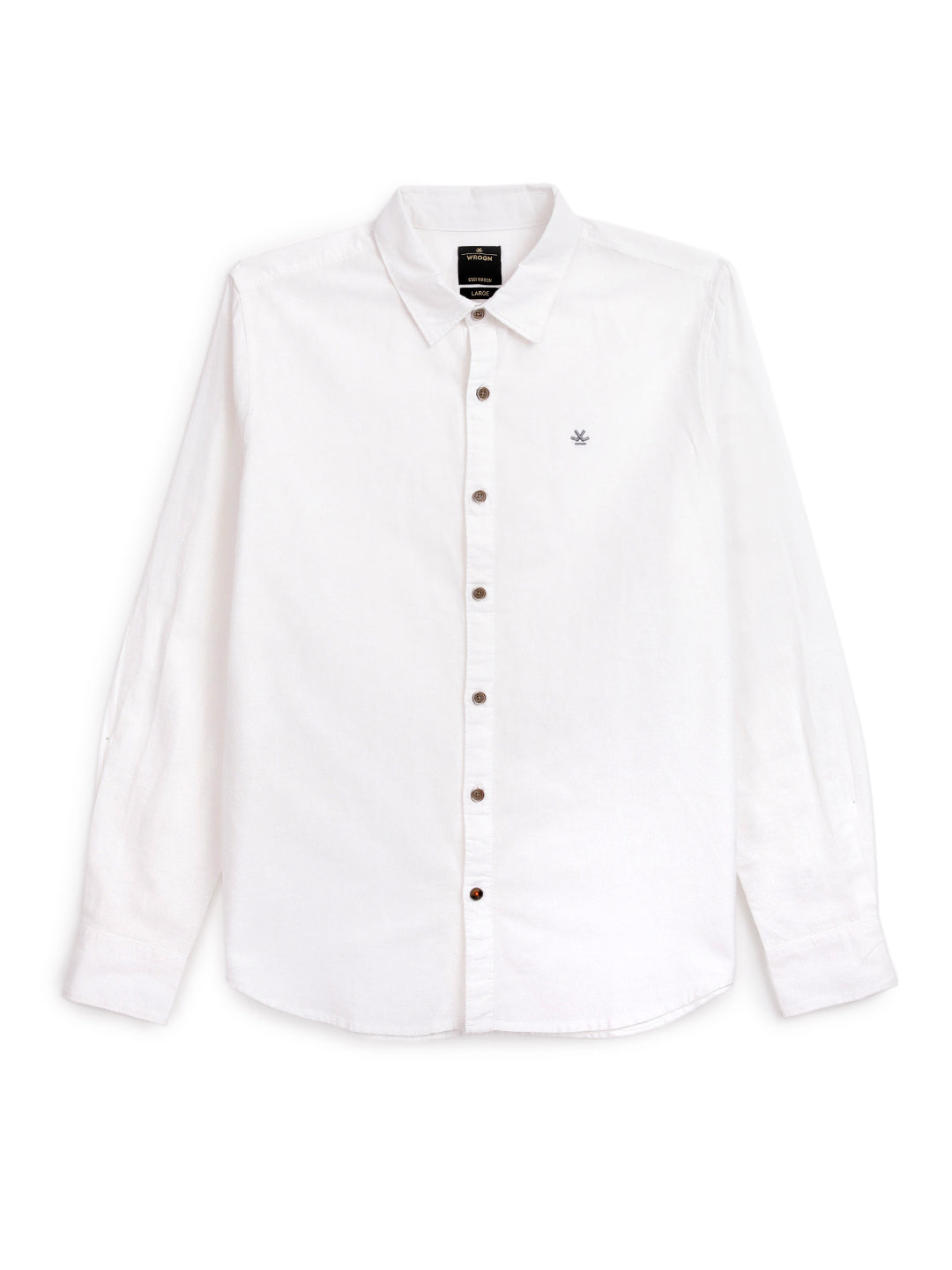 Solid White Cotton Linen Shirt