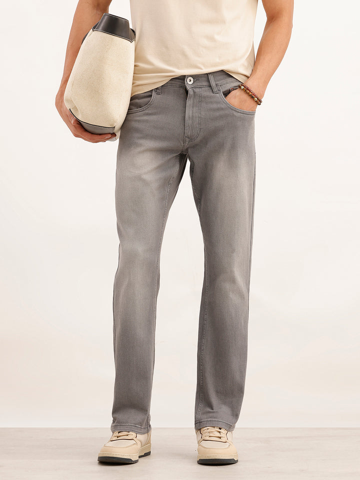 High Fade Straight Fit Denim Jeans | Grey