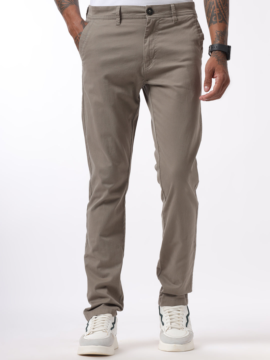 Grey Trim Slim Fit Trouser