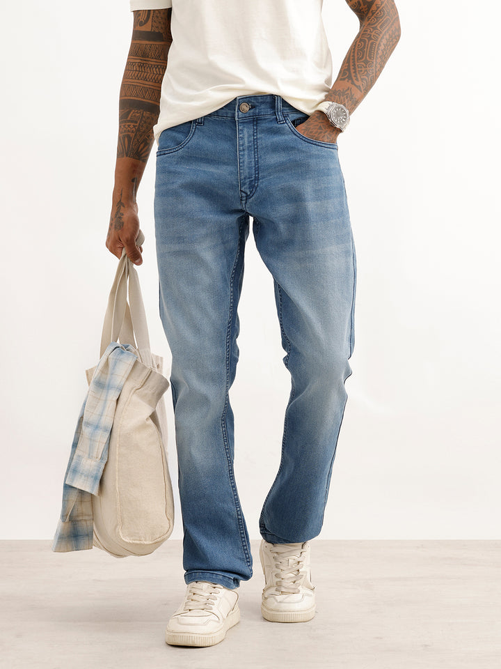 Men's Casual Straight Fit jeans | Light Blue