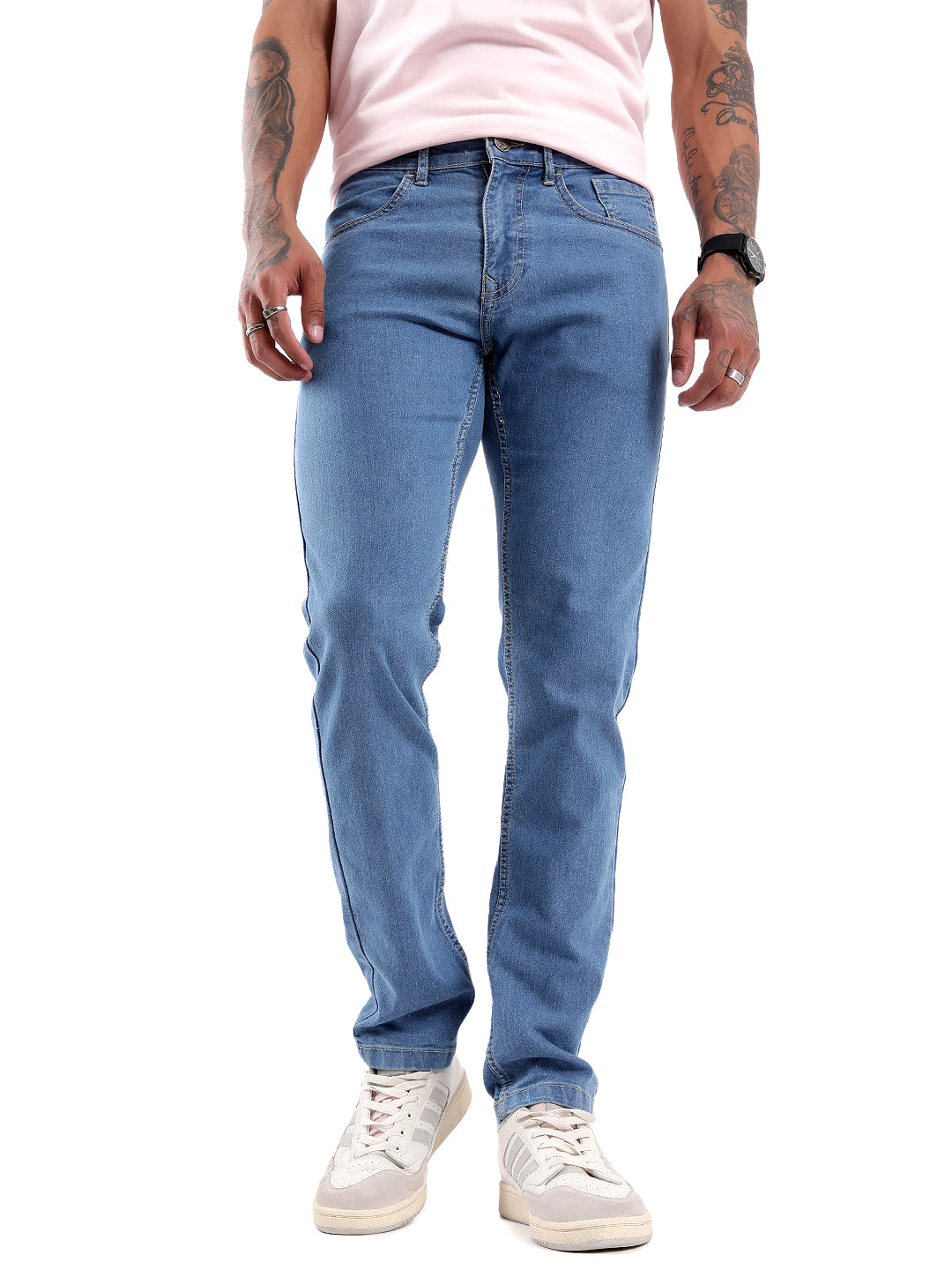 Twilled Light Blue Denim Jeans