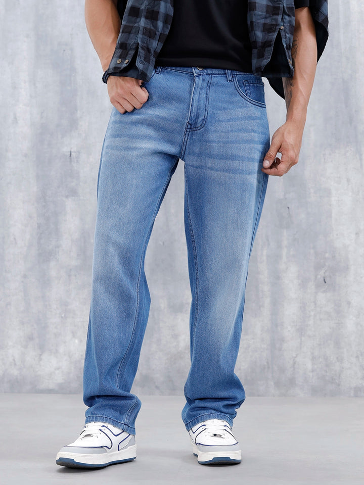 Men's Anti Fit Mid Wash Jeans | Med Stone