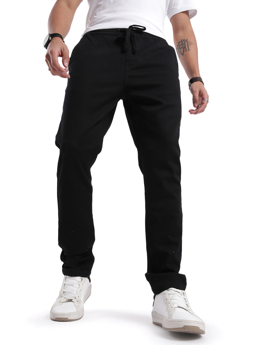 Apex Black Solid Jogger