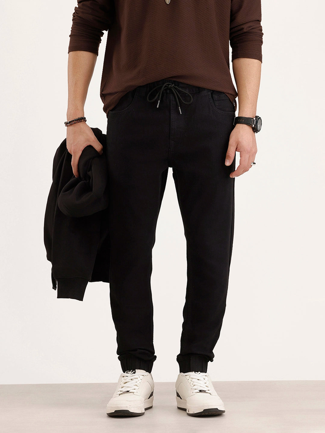 Jogger Fit Denim Jeans | Black