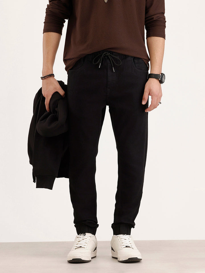 Jogger Fit Denim Jeans | Black