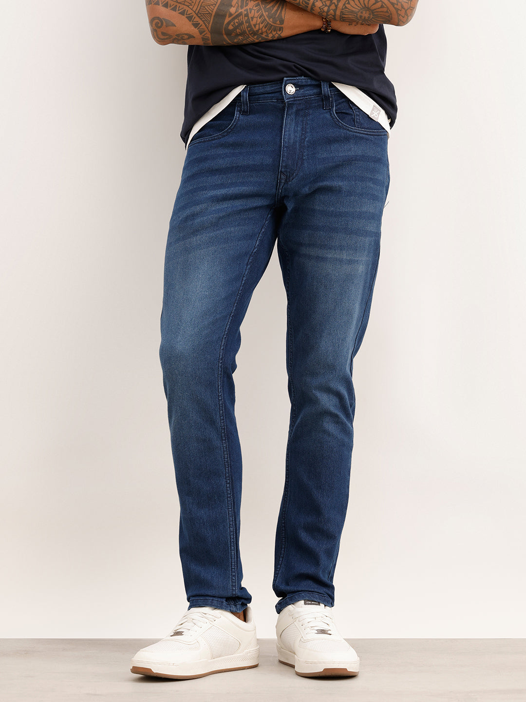 Slim Fit Washed Denim Jeans | Black