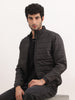Solid Regular Fit Puffer Jacket | Black